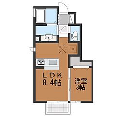 ピースヒルズ 1LDKの間取図画像