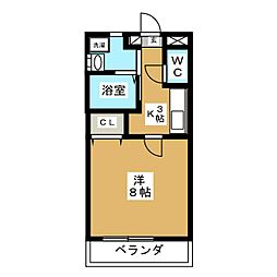 エクシーマ 1Kの間取図画像