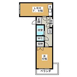 城山ハイツ 1DKの間取図画像