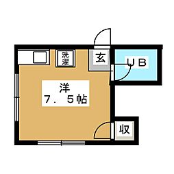 ベルコーポ西後町 ワンルームの間取図画像