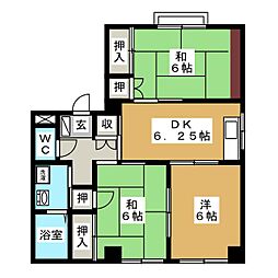 メゾン・岩渕A 3DKの間取図画像