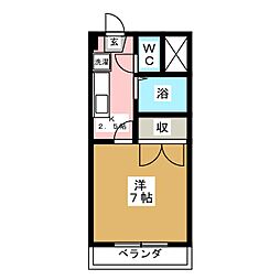 レジデンスK 1Kの間取図画像
