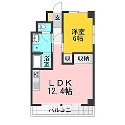 大成コート稲田A 1LDKの間取図画像