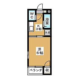 Kコスモスハイツ 1Kの間取図画像