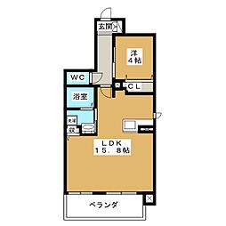 アヴァンセ東口 1LDKの間取図画像