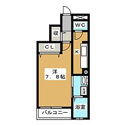 ベルファミーユ 1Kの間取図画像
