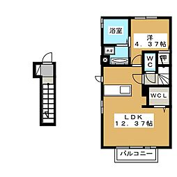 リサイア稲田 1LDKの間取図画像
