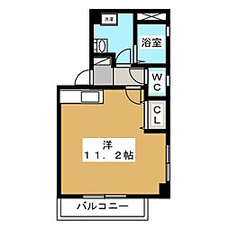 アドヴァンスK ワンルームの間取図画像
