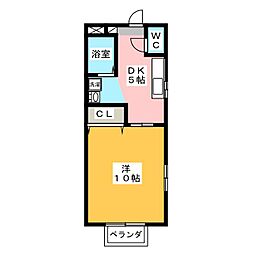オータムハイツ 1DKの間取図画像
