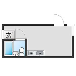 アパーテル南石堂J棟 ワンルームの間取図画像