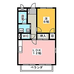 メゾン・ド・リラ 1LDKの間取図画像