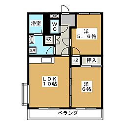 セピアンズ・タナカ 2LDKの間取図画像