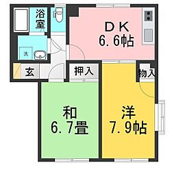サンフレグランス和S 2DKの間取図画像
