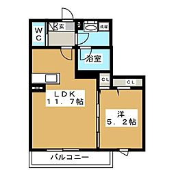 メゾンウーノ 1LDKの間取図画像