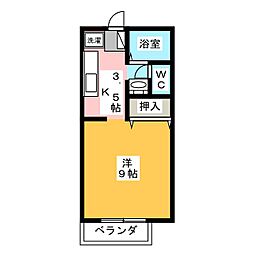 サンガーデンワカツキB ワンルームの間取図画像