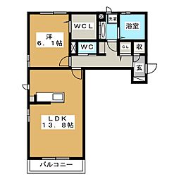 イーストレジデンス 1LDKの間取図画像