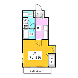 プリマベーラA 1Kの間取図画像