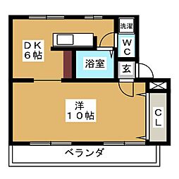 SAiSONMK 1DKの間取図画像