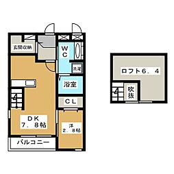 ミスモ・S 1DKの間取図画像
