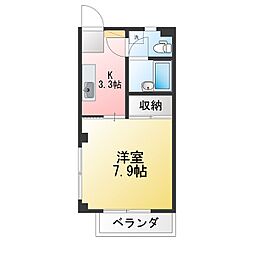 アパートメントハウスY 1Kの間取図画像