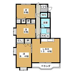 ファミール二子 3LDKの間取図画像