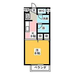 Surplus栄 2階1Kの間取り