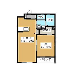FELIZ 1LDKの間取図画像