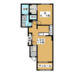 エクセレントハウスTC 1LDKの間取図画像