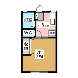 コーポアイ 1Kの間取図画像