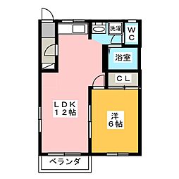 ヴィーブル1000 1LDKの間取図画像