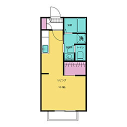 ディアス・巾下B 1Kの間取図画像