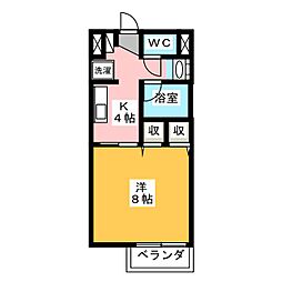 コーポHAL 1Kの間取図画像