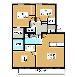 マルベリータウンシルク 3LDKの間取図画像