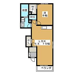 アヴニールシャルマン 1LDKの間取図画像