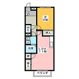 レジデンス筒井2 1LDKの間取図画像