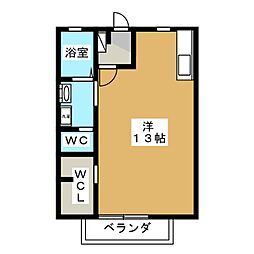 ブルー・バトー ワンルームの間取図画像