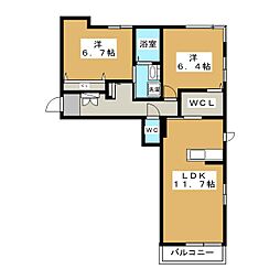 アクトメゾン 2LDKの間取図画像