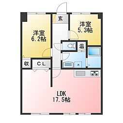 アコールマンション平田 2LDKの間取図画像