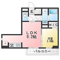 GRAND D-ROOM女鳥羽 1LDKの間取図画像