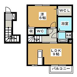 コンフォルタ野溝 1LDKの間取図画像