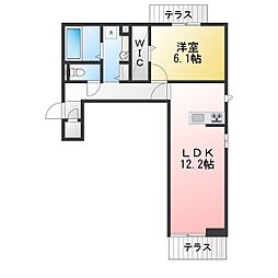 Mels court 1LDKの間取図画像