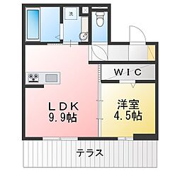 Mels court 1LDKの間取図画像