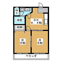 ドリーム安曇野C 2DKの間取図画像