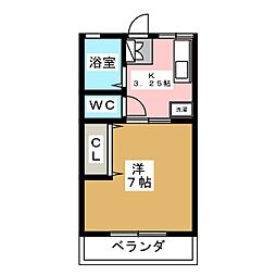 コーポアイ 1Kの間取図画像