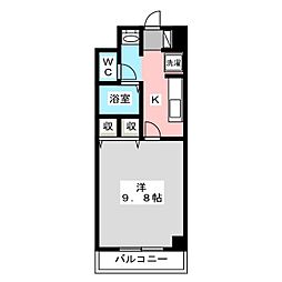 サン・ラザール 1Kの間取図画像