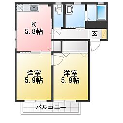 ノースフィールド 2Kの間取図画像