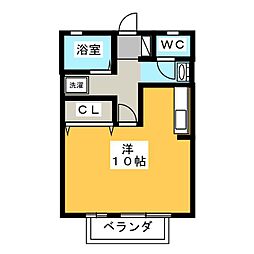 セジュールアイA棟 ワンルームの間取図画像