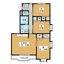 ファミール二子 3LDKの間取図画像