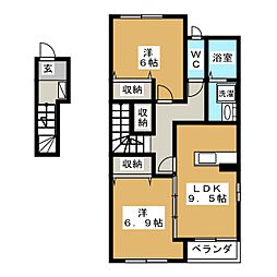 ファミーユガーデン 2DKの間取図画像