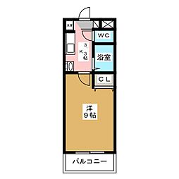 コニファーマンション 1Kの間取図画像